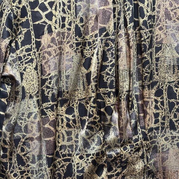 Nicola Blouse 14 Abstract Print Gold Black Glam Vintage Statement Classic - Picture 6 of 8